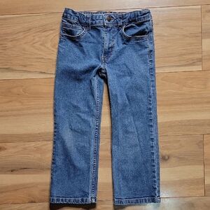 *3/$15* Carhartt Boy's Straight Blue Jeans Snap Adjustable Waist Size 5